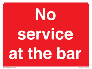 No service at the bar